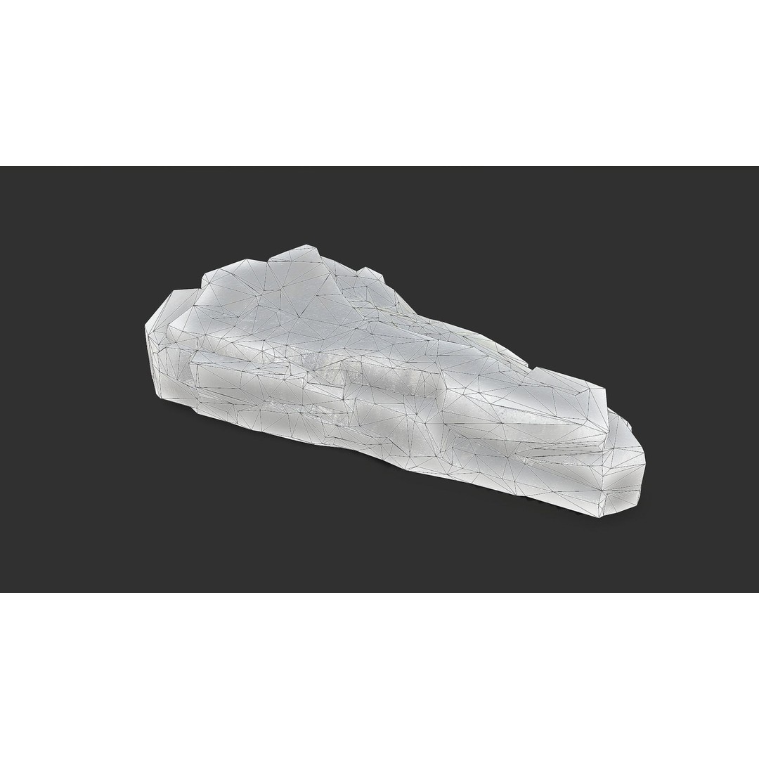 Mountain Ice Rocks 3D Model – Low Poly PBR Asset for Games, FBX, OBJ - View 10