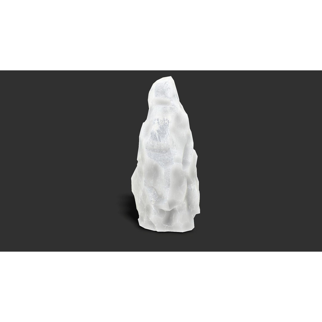 Mountain Ice Rocks 3D Model – Low Poly PBR Asset for Games, FBX, OBJ - View 11