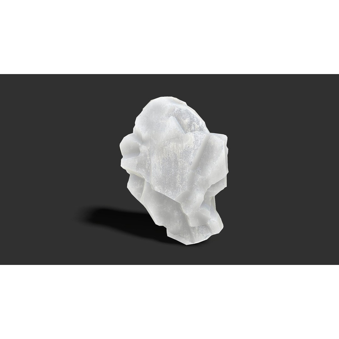 Mountain Ice Rocks 3D Model – Low Poly PBR Asset for Games, FBX, OBJ - View 13