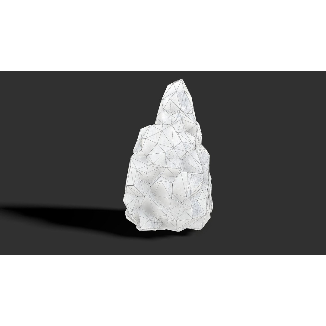 Mountain Ice Rocks 3D Model – Low Poly PBR Asset for Games, FBX, OBJ - View 18