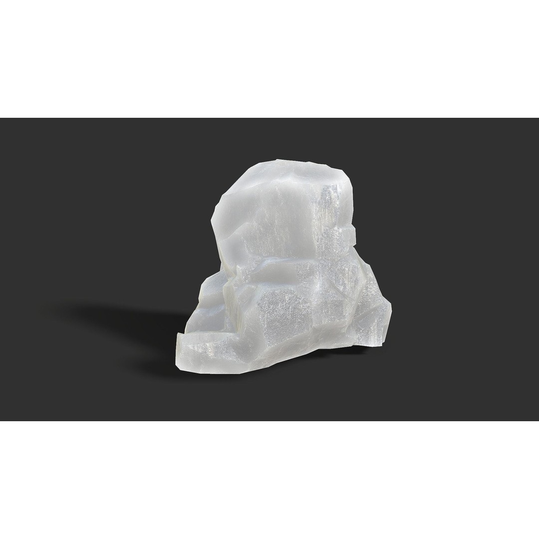 Mountain Ice Rocks 3D Model – Low Poly PBR Asset for Games, FBX, OBJ - View 19