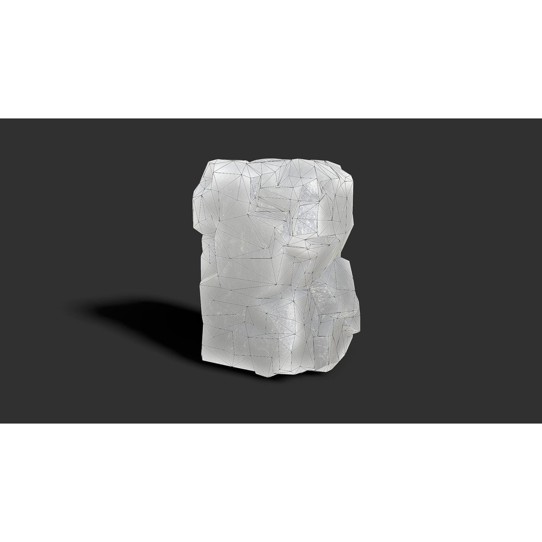 Mountain Ice Rocks 3D Model – Low Poly PBR Asset for Games, FBX, OBJ - View 8