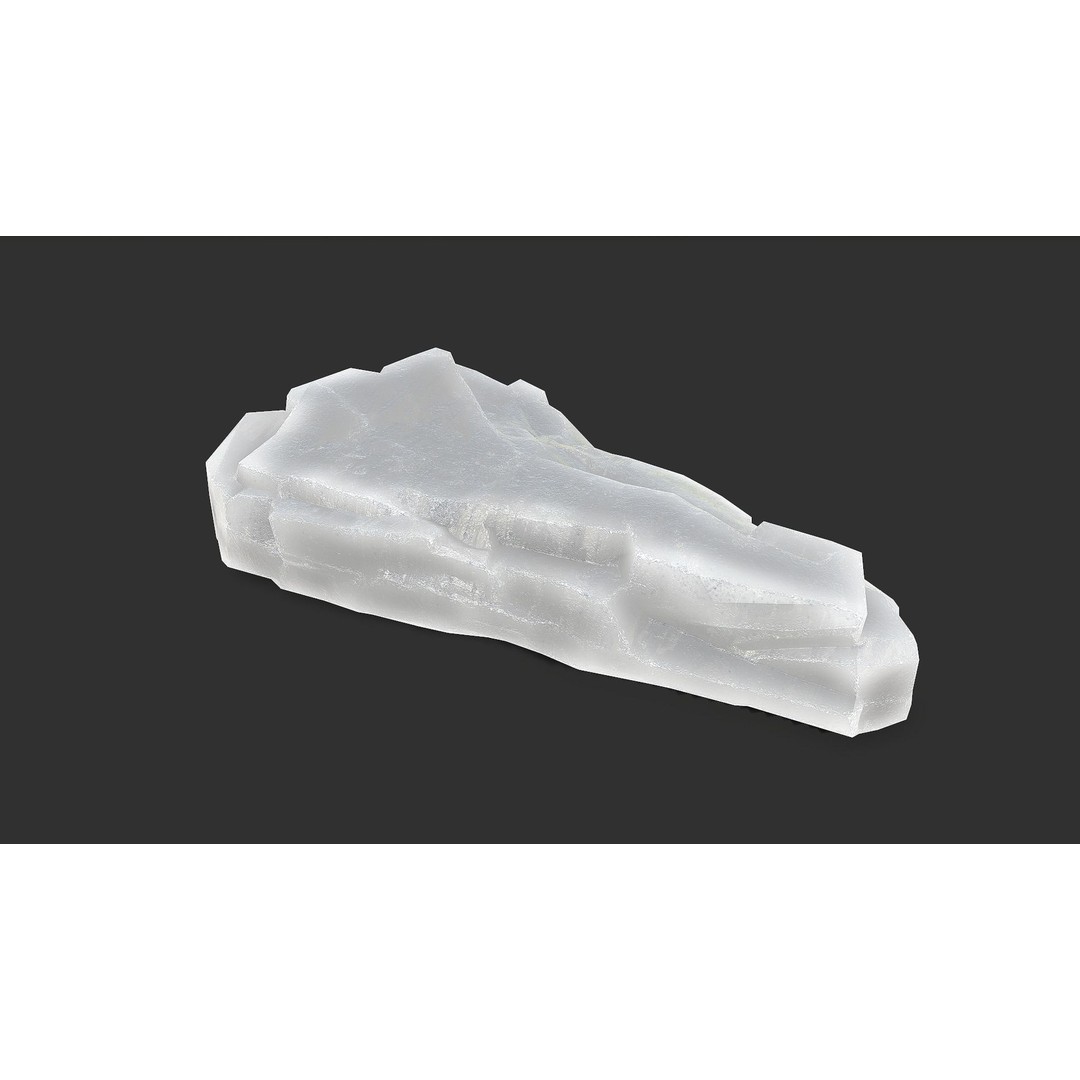 Mountain Ice Rocks 3D Model – Low Poly PBR Asset for Games, FBX, OBJ - View 9