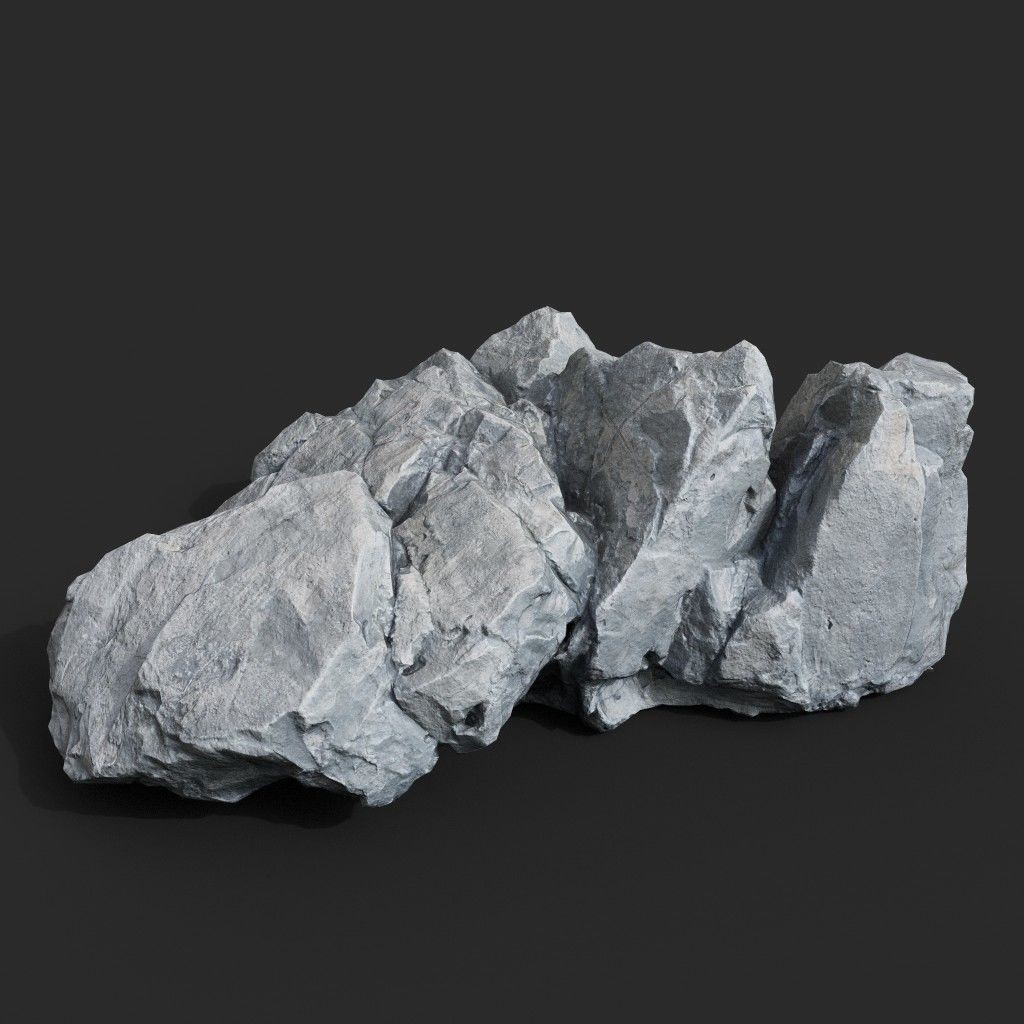 Low Poly Rock 3D Model – Ultra HD 16K Texture Game Asset, FBX, OBJ - View 13