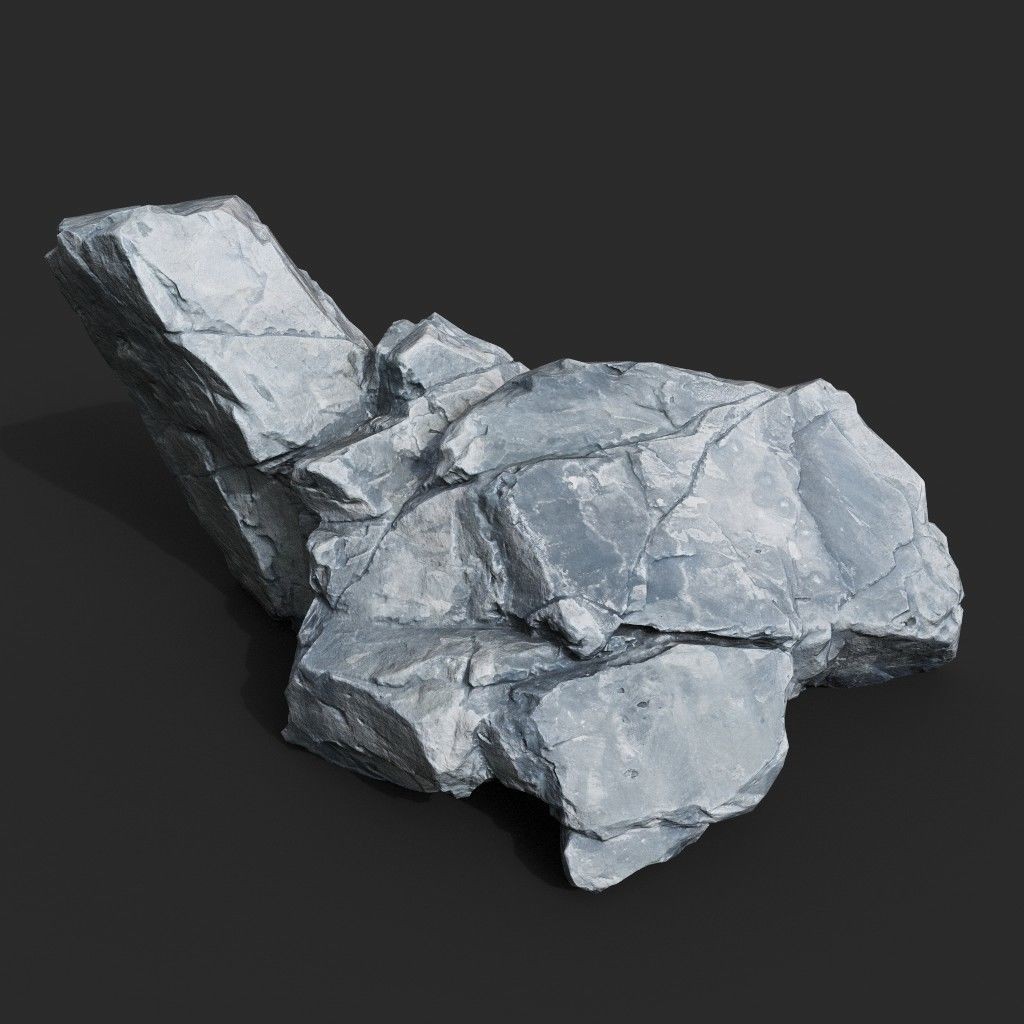 Low Poly Rock 3D Model – Ultra HD 16K Texture Game Asset, FBX, OBJ - View 15