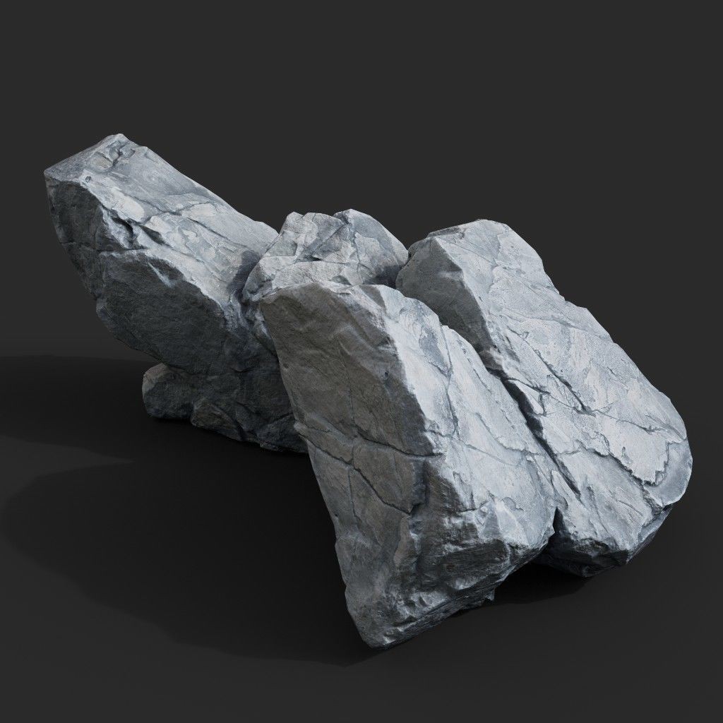 Low Poly Rock 3D Model – Ultra HD 16K Texture Game Asset, FBX, OBJ - View 17