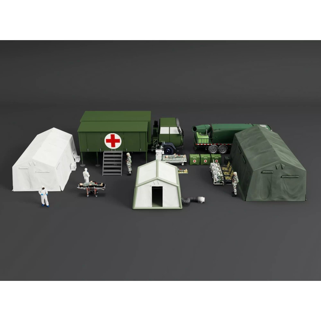 Army Medic Camp Tent 3D Model – Low Poly Medical Props Pack, FBX - View 2