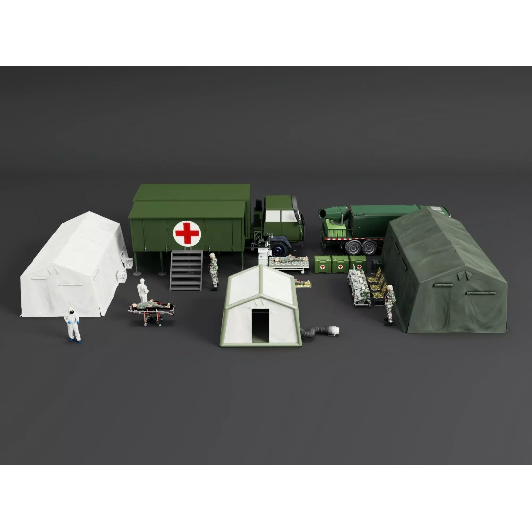 Army Medic Camp Tent 3D Model – Low Poly Medical Props Pack, FBX - View 3