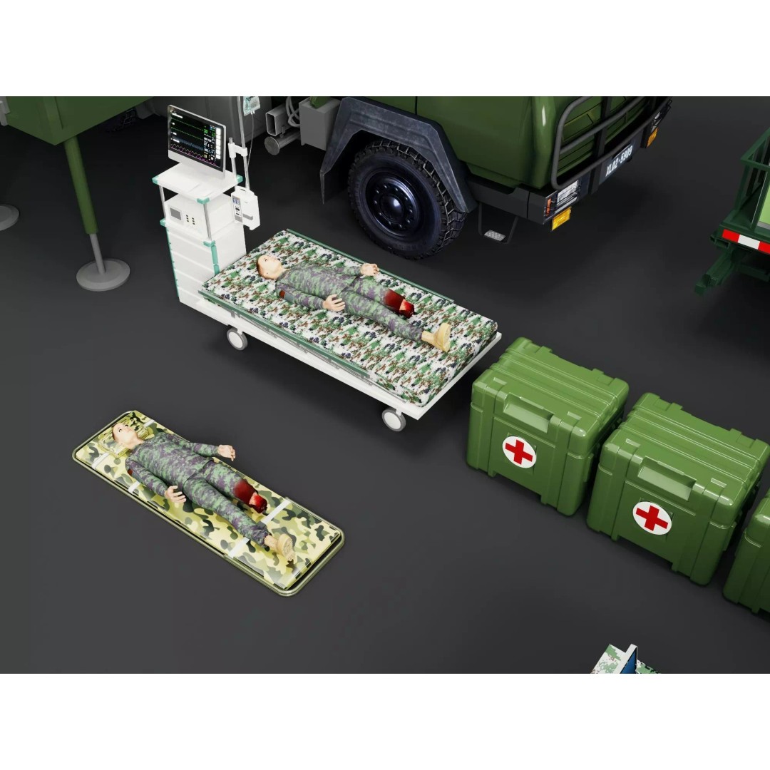 Army Medic Camp Tent 3D Model – Low Poly Medical Props Pack, FBX - View 9