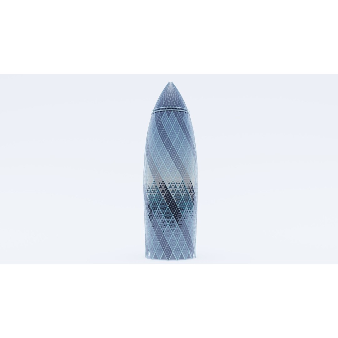 The Gherkin Skyscraper 3D Model – Detailed Urban Architecture, FBX - View 5
