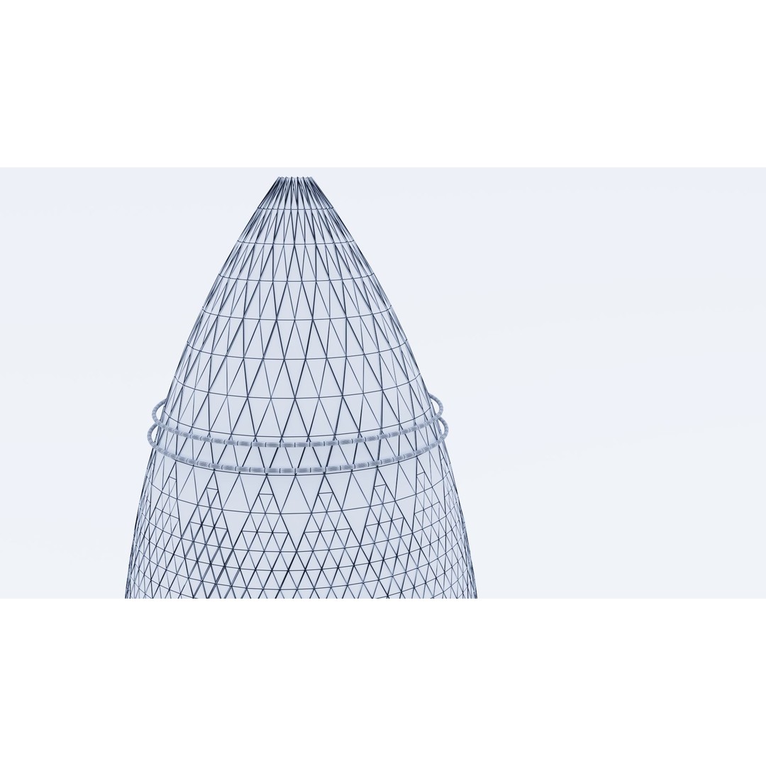 The Gherkin Skyscraper 3D Model – Detailed Urban Architecture, FBX - View 7
