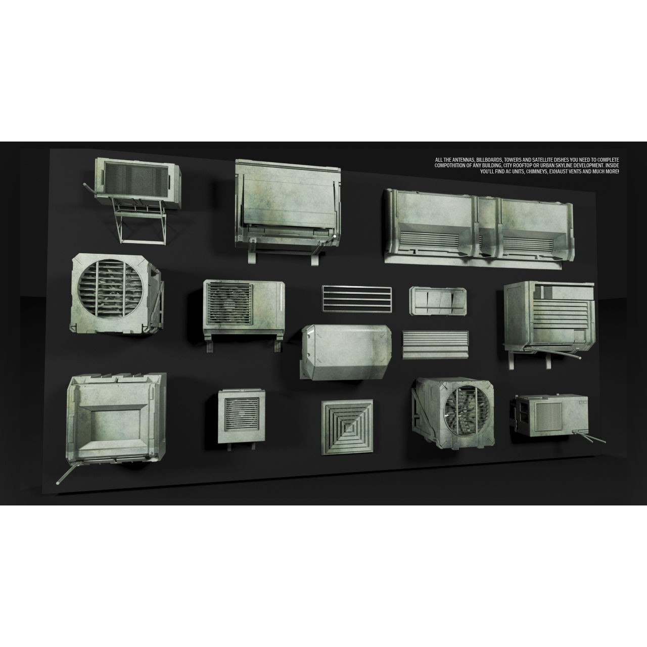 Rooftop Props Collection - 3D Model - View 10