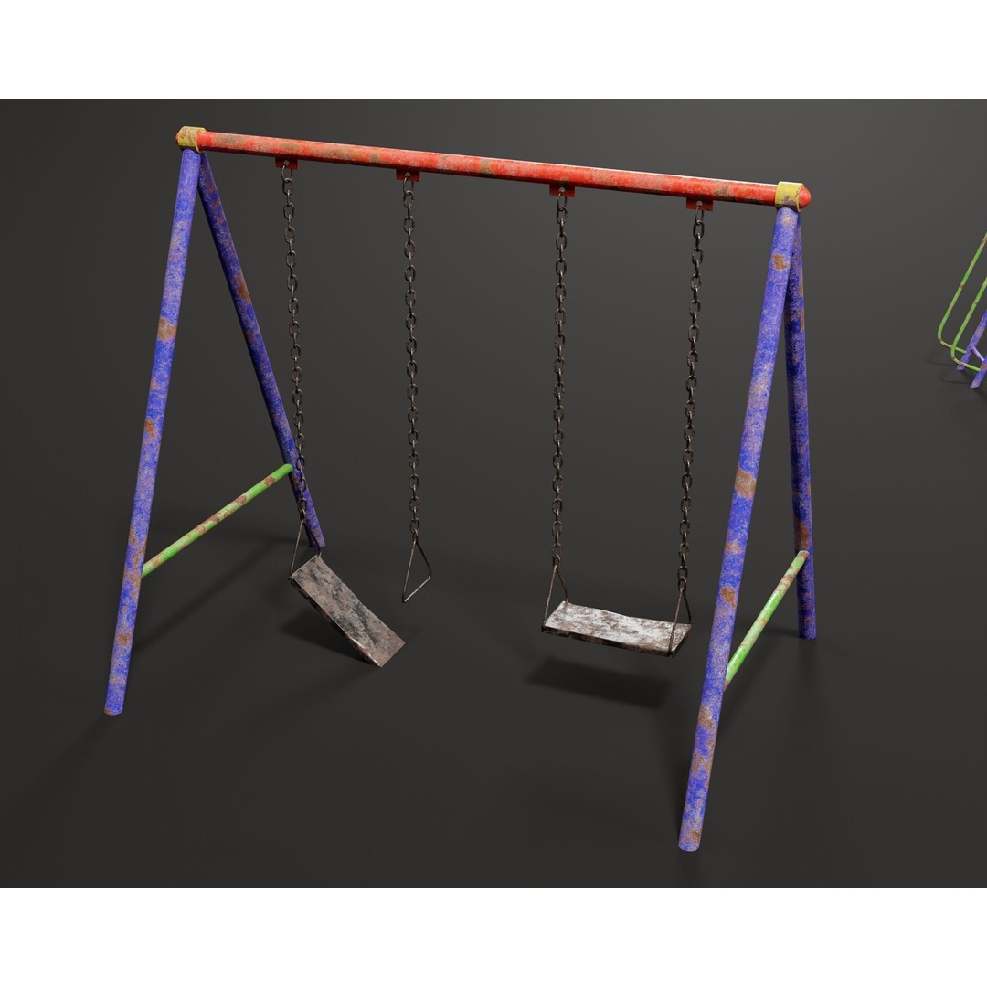 Playground Jungle Gym Set 3D Model – Low Poly PBR Game Asset, FBX - View 13