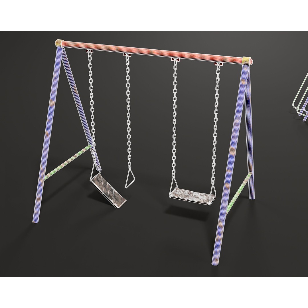 Playground Jungle Gym Set 3D Model – Low Poly PBR Game Asset, FBX - View 14
