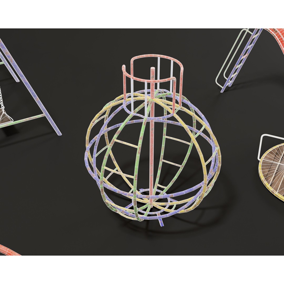 Playground Jungle Gym Set 3D Model – Low Poly PBR Game Asset, FBX - View 18