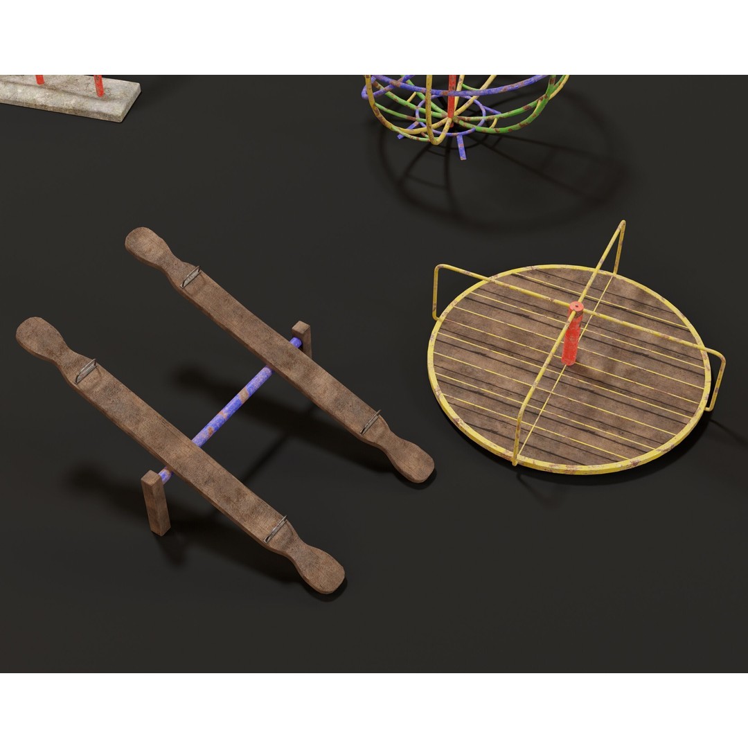 Playground Jungle Gym Set 3D Model – Low Poly PBR Game Asset, FBX - View 19
