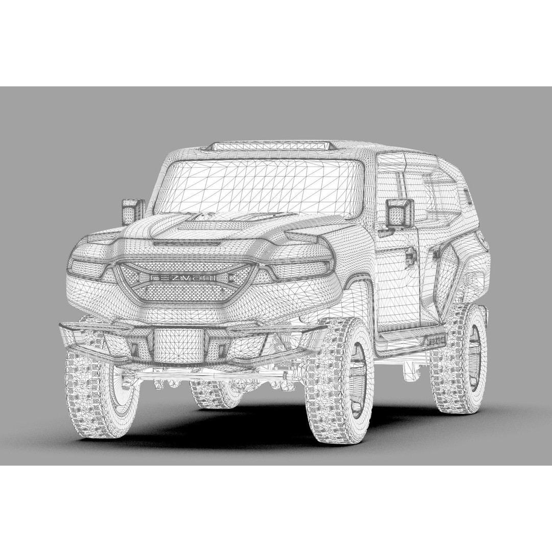 Rezvani Tank 2020 3D Model – High Poly SUV with HQ Interior, FBX & OBJ - View 42