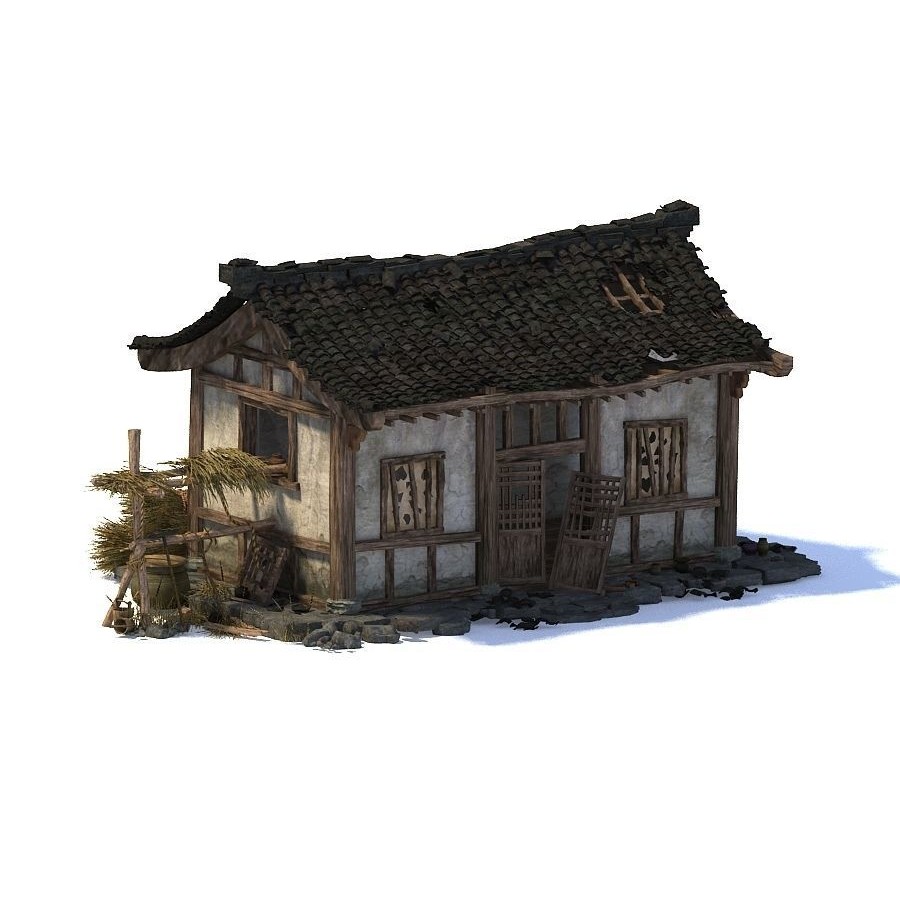 Abandoned House 3D Model – PBR Game Asset, FBX, OBJ, Blender - View 8