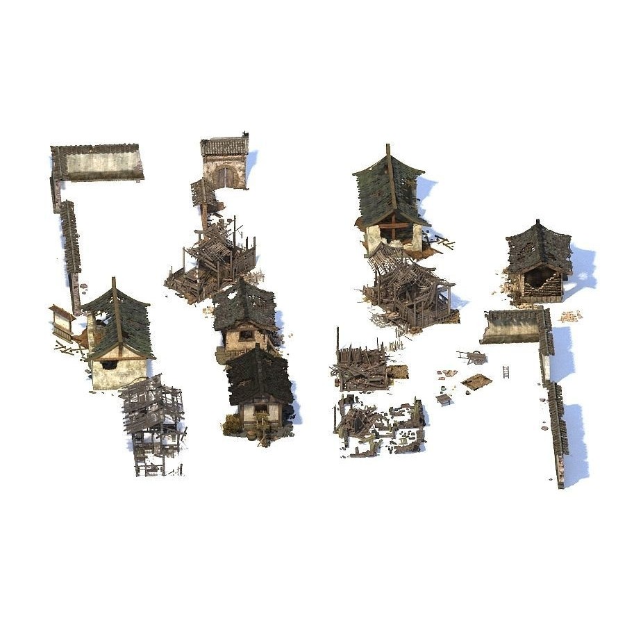 Abandoned House 3D Model – PBR Game Asset, FBX, OBJ, Blender - View 9