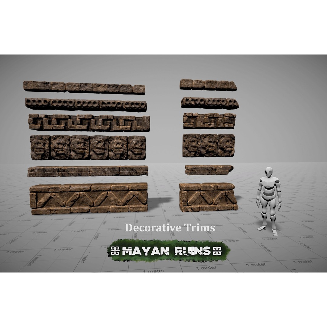 Mayan Ruins 3D Model – Low Poly Historic Environment Kit, FBX - View 11