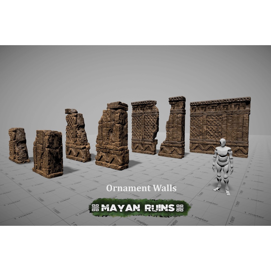 Mayan Ruins 3D Model – Low Poly Historic Environment Kit, FBX - View 12