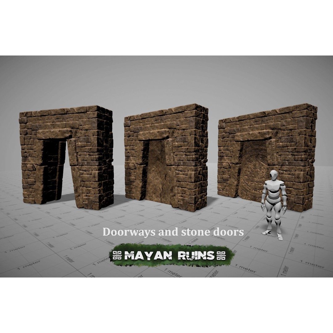 Mayan Ruins 3D Model – Low Poly Historic Environment Kit, FBX - View 4