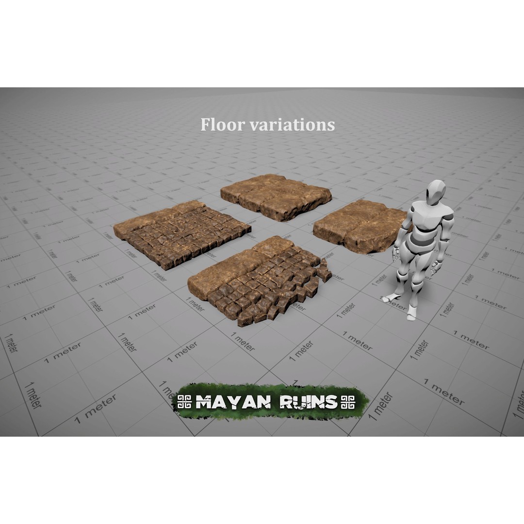 Mayan Ruins 3D Model – Low Poly Historic Environment Kit, FBX - View 5