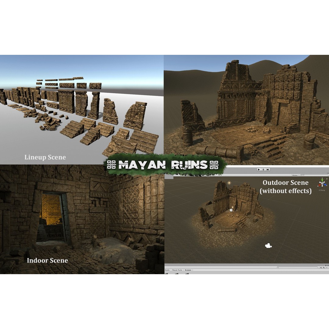 Mayan Ruins 3D Model – Low Poly Historic Environment Kit, FBX - View 8
