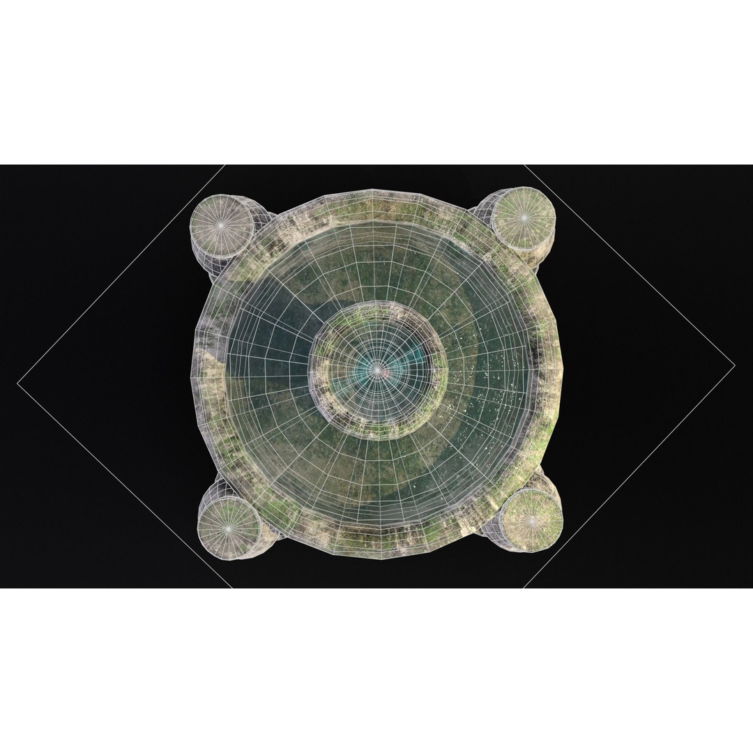 Round Stone Fountain 3D Model – Low Poly PBR Asset, FBX, OBJ - View 14