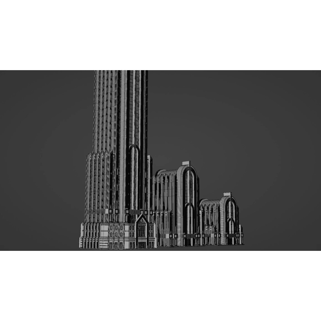 Fantasy Building 3D Model – Art Deco Low Poly Architecture, FBX - View 19