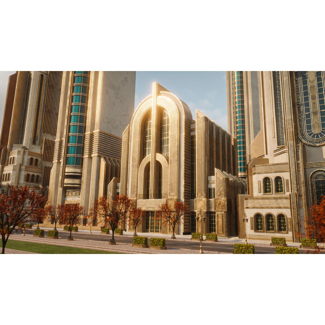 Fantasy Building 3D Model – Art Deco Low Poly Architecture, FBX - View 2