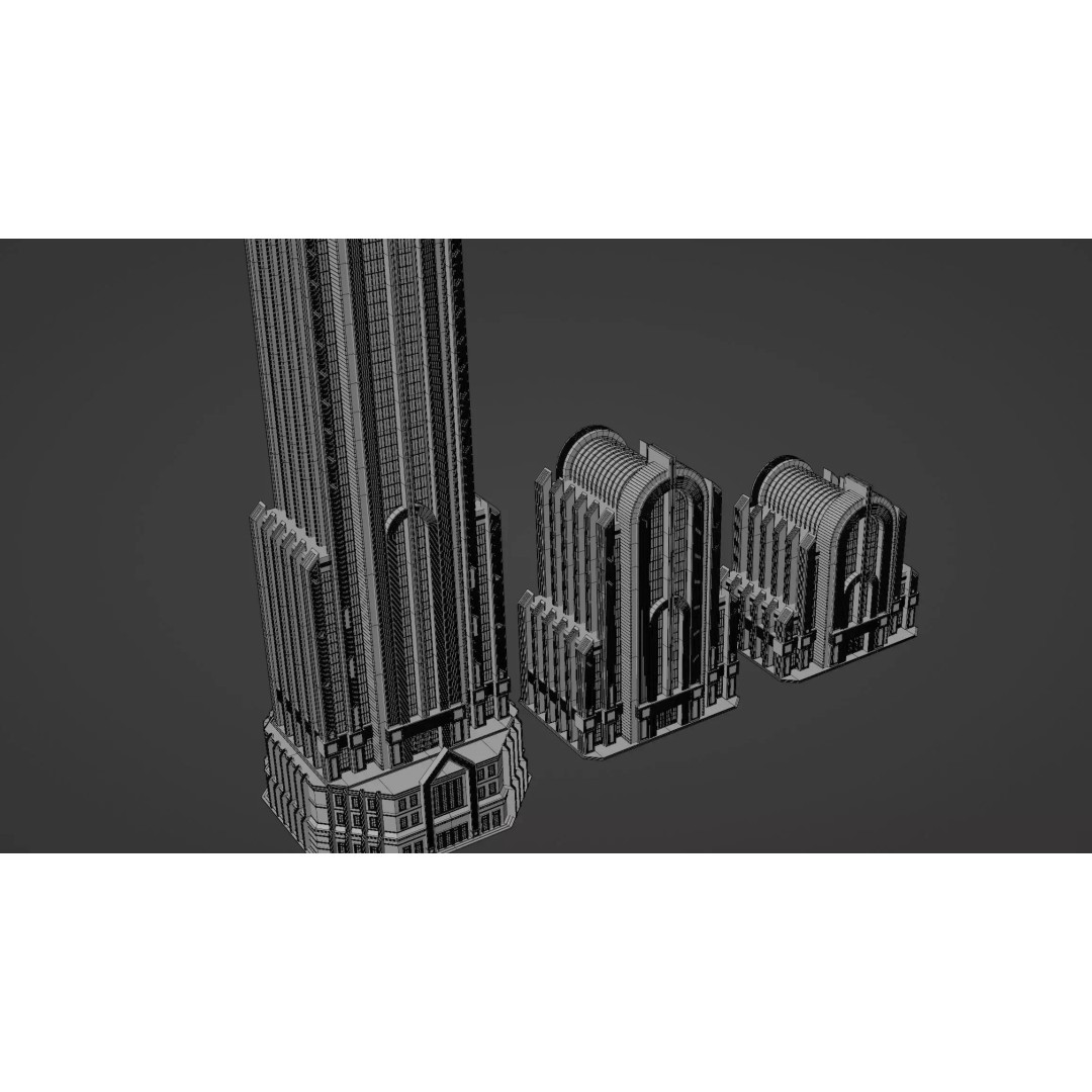 Fantasy Building 3D Model – Art Deco Low Poly Architecture, FBX - View 20