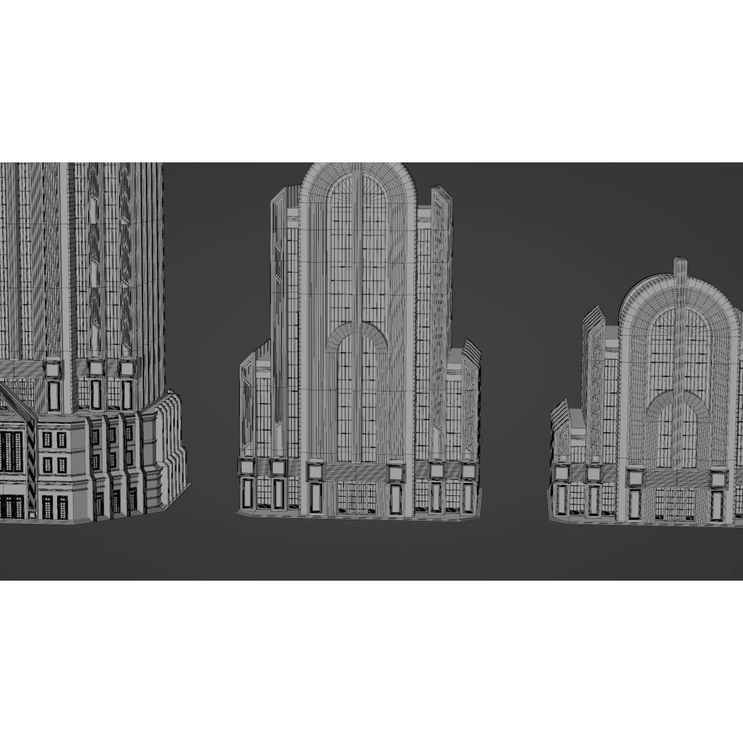Fantasy Building 3D Model – Art Deco Low Poly Architecture, FBX - View 22