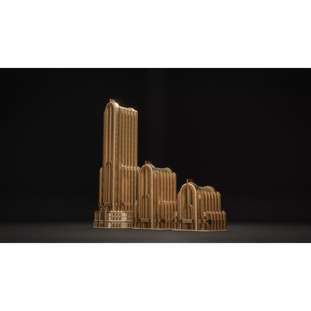 Fantasy Building 3D Model – Art Deco Low Poly Architecture, FBX - View 5