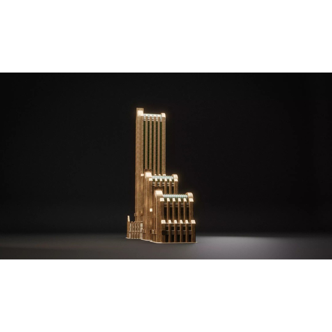 Fantasy Building 3D Model – Art Deco Low Poly Architecture, FBX - View 6