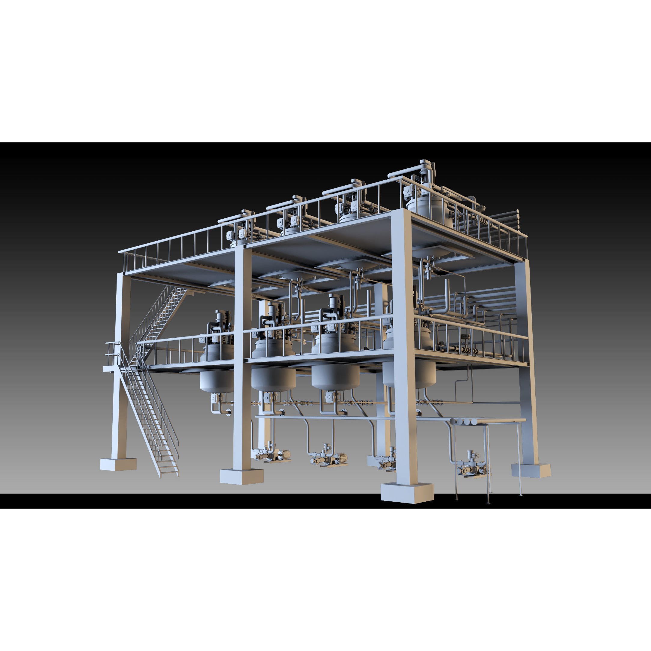 Petrochemical Unit - Modular Industrial 3D Model