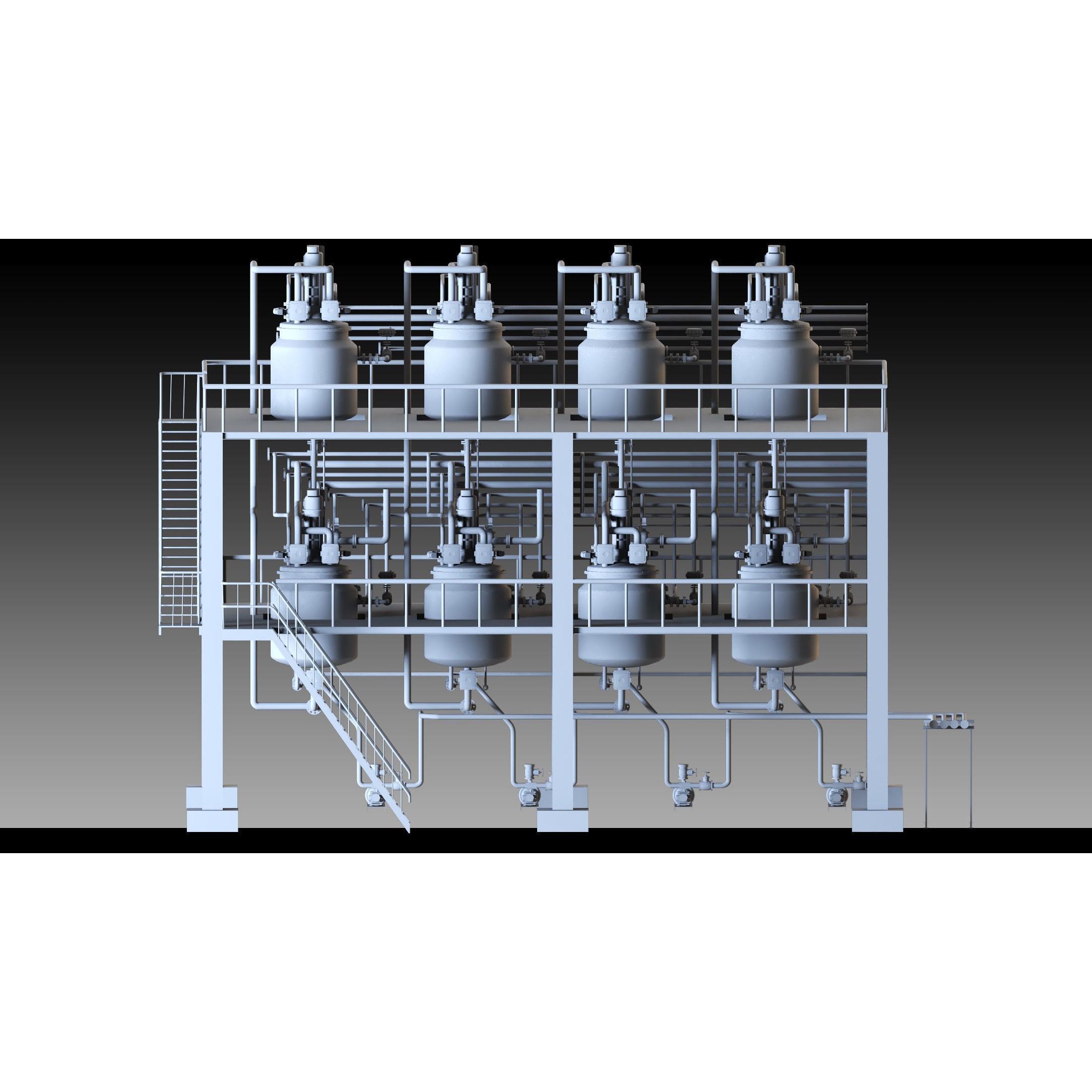 Petrochemical Unit - Modular Industrial 3D Model - View 7