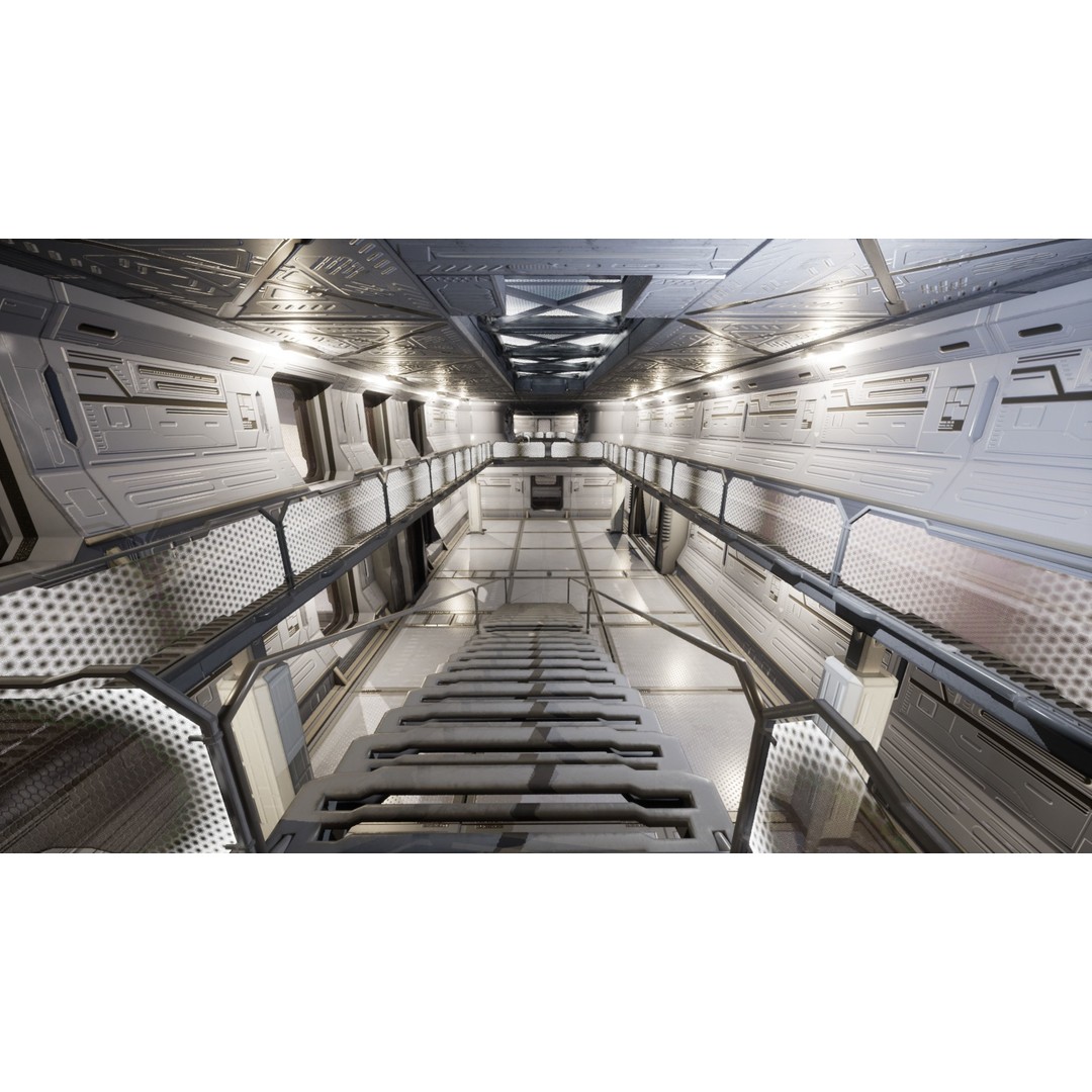 Sci-Fi Military Base 3D Model – Low Poly Modular Kit, FBX/Blender - View 12