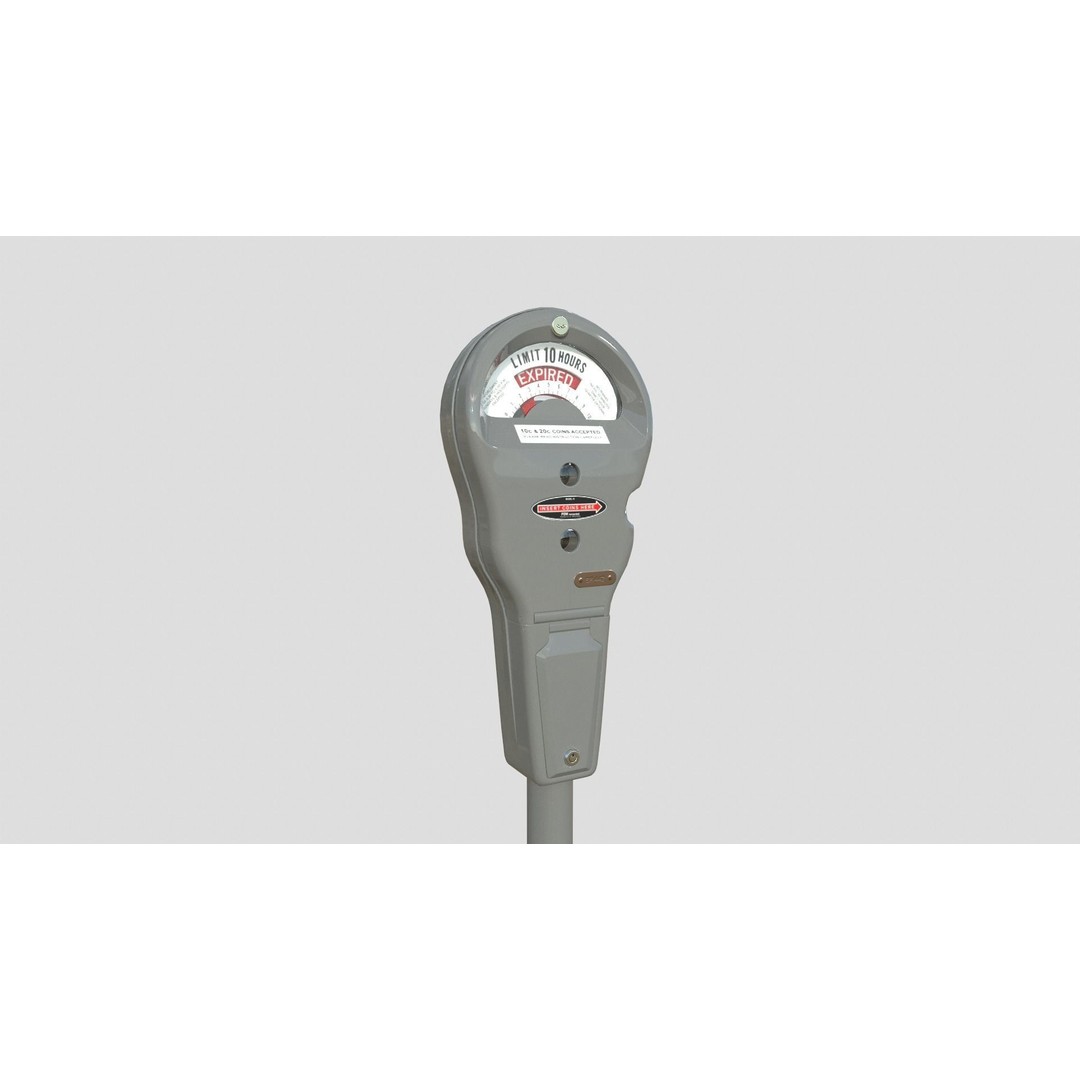 Parking Meter 3D Model – Low Poly Game Asset, FBX, PBR Textures - View 4