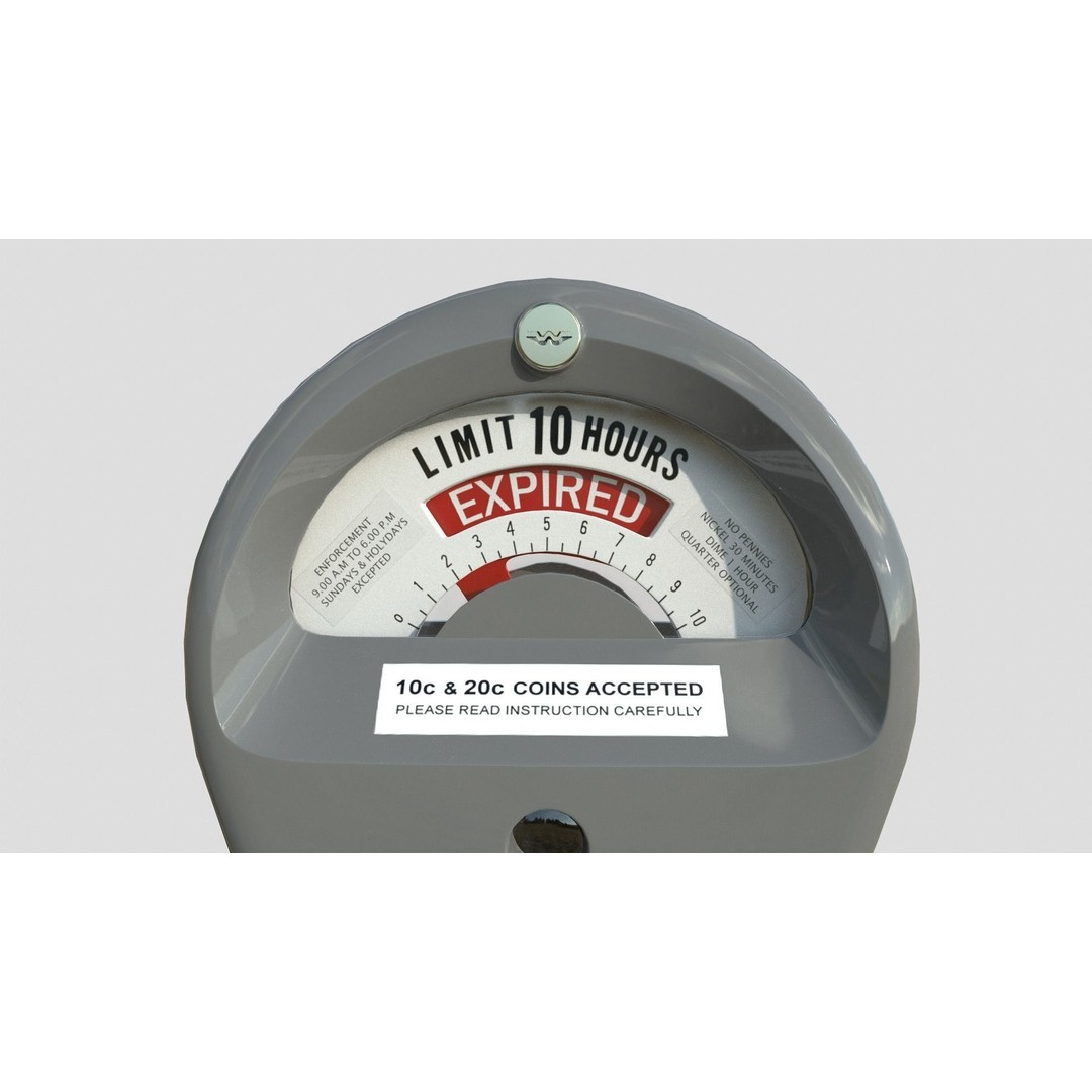 Parking Meter 3D Model – Low Poly Game Asset, FBX, PBR Textures - View 7
