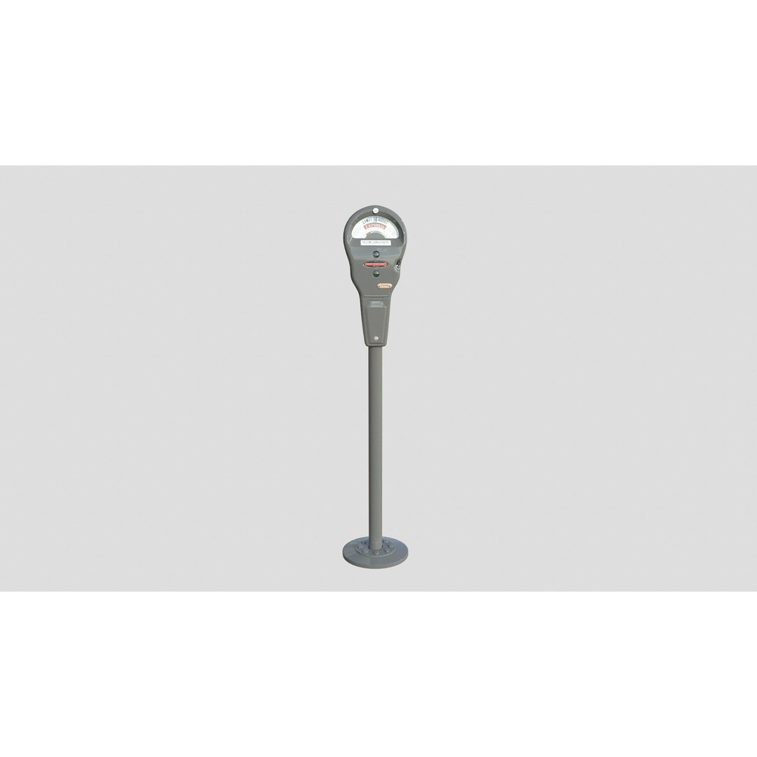 Parking Meter 3D Model – Low Poly Game Asset, FBX, PBR Textures - View 9