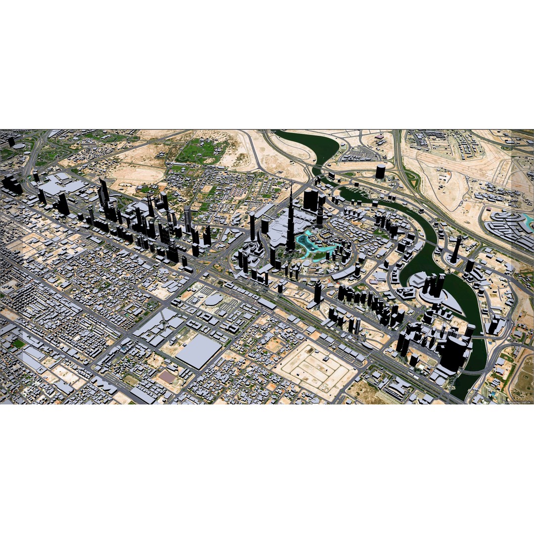 Dubai Business Bay 3D Model – Low Poly Cityscape Asset, FBX, C4D - View 11