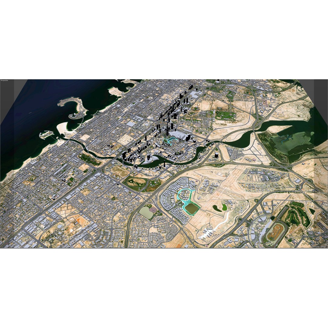 Dubai Business Bay 3D Model – Low Poly Cityscape Asset, FBX, C4D - View 14
