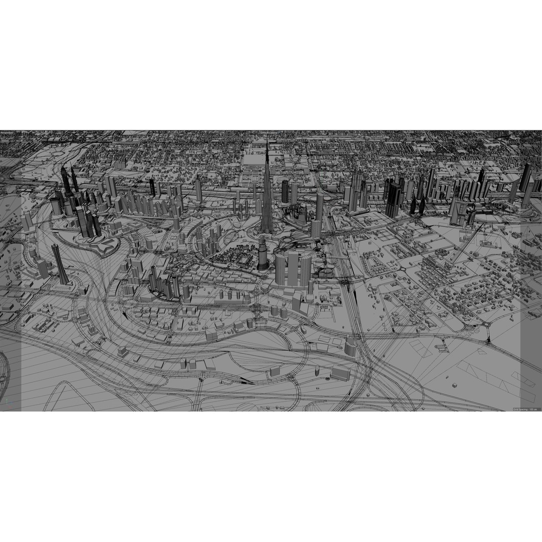Dubai Business Bay 3D Model – Low Poly Cityscape Asset, FBX, C4D - View 15