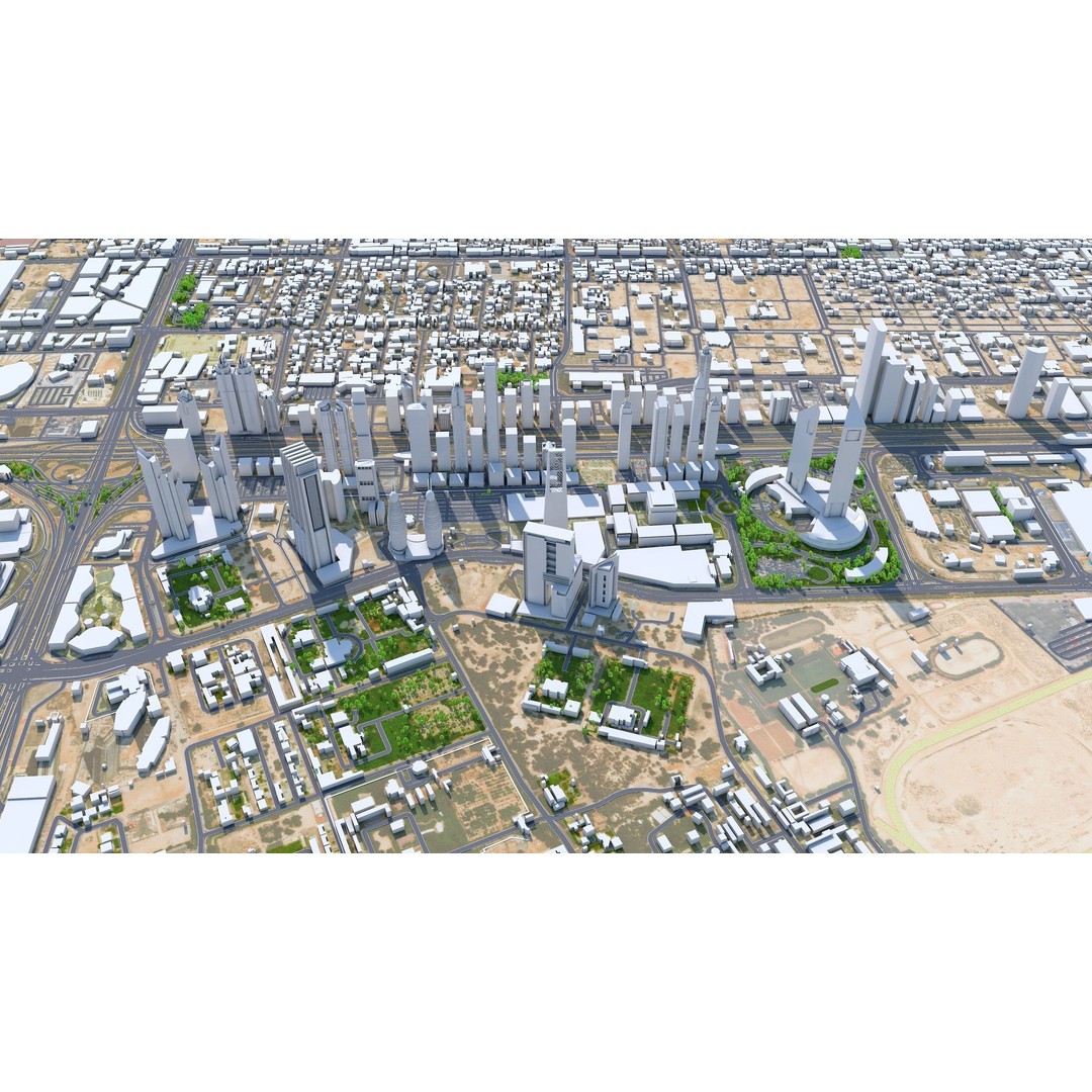 Dubai Business Bay 3D Model – Low Poly Cityscape Asset, FBX, C4D - View 6
