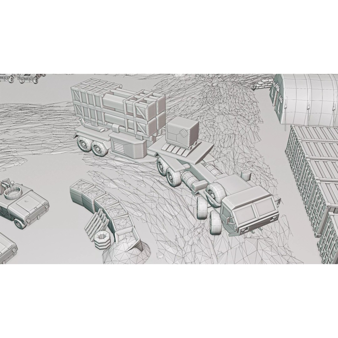 Military Forest 3D Model – Low Poly Game Asset, 428 Unique Assets