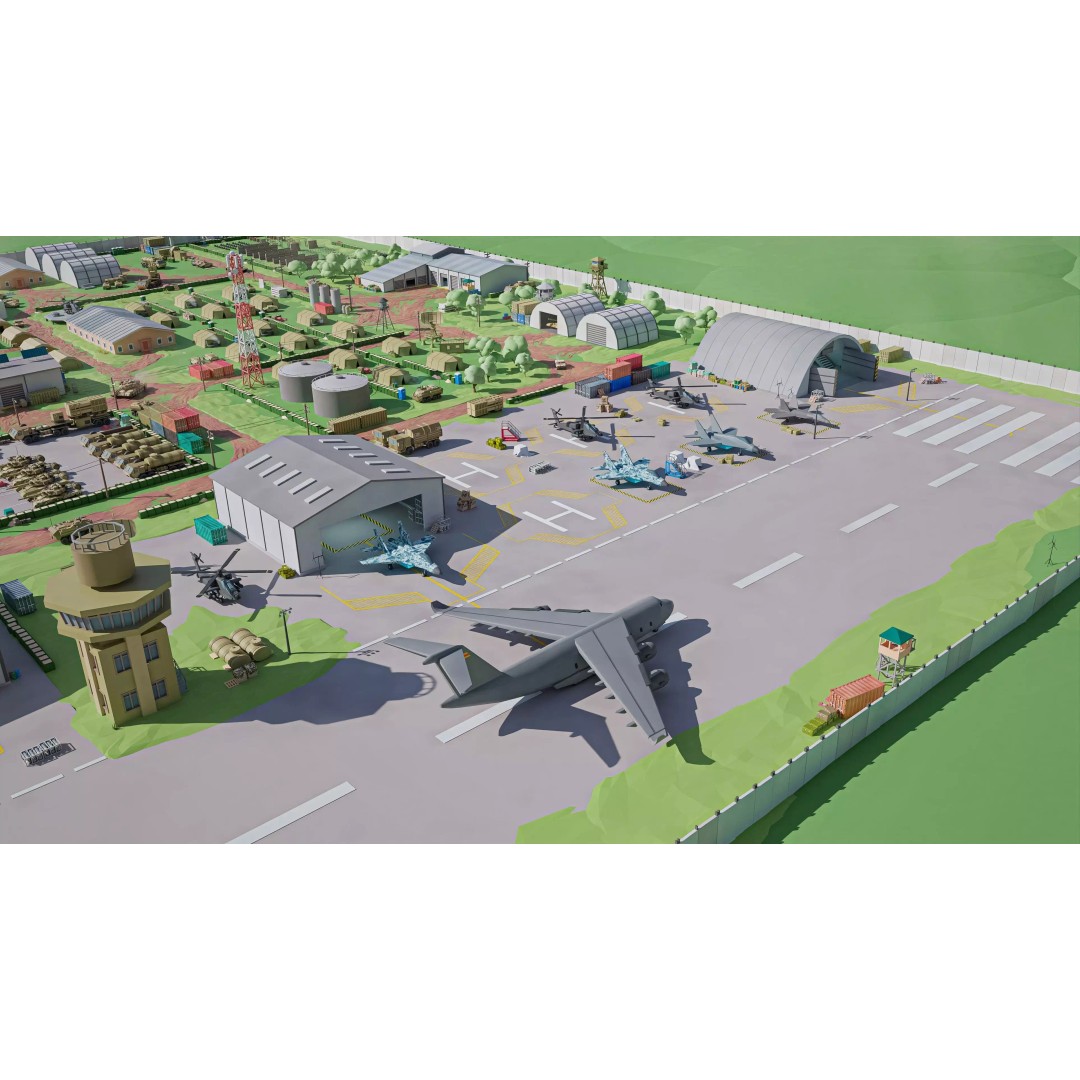 Military Forest 3D Model – Low Poly Game Asset, 428 Unique Assets - View 15