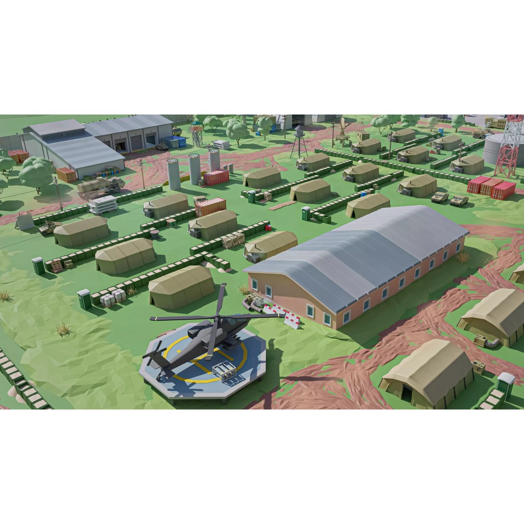 Military Forest 3D Model – Low Poly Game Asset, 428 Unique Assets - View 18