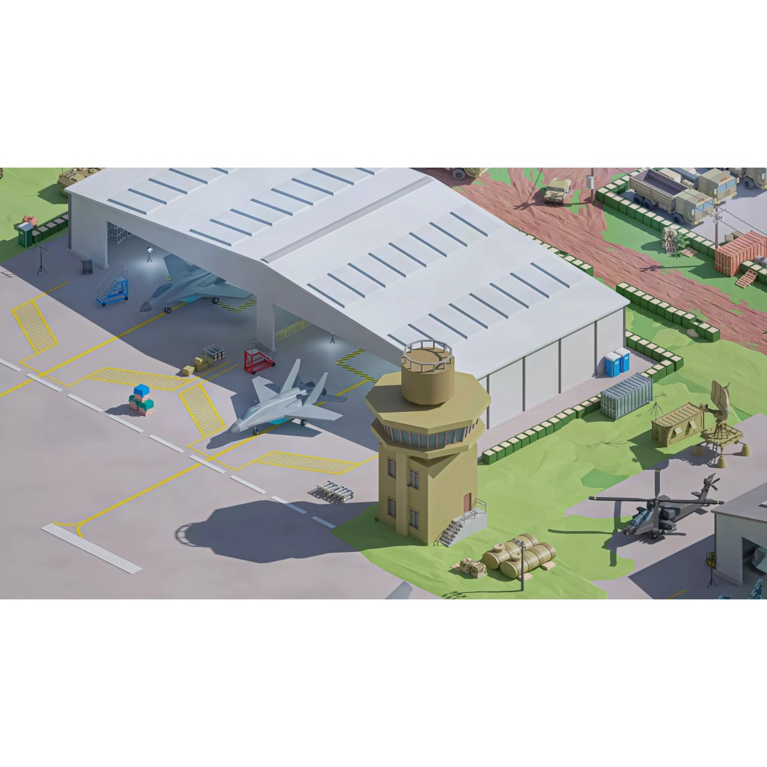 Military Forest 3D Model – Low Poly Game Asset, 428 Unique Assets - View 41