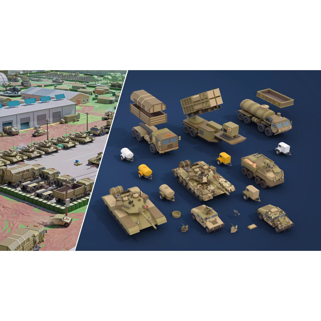 Military Forest 3D Model – Low Poly Game Asset, 428 Unique Assets - View 54